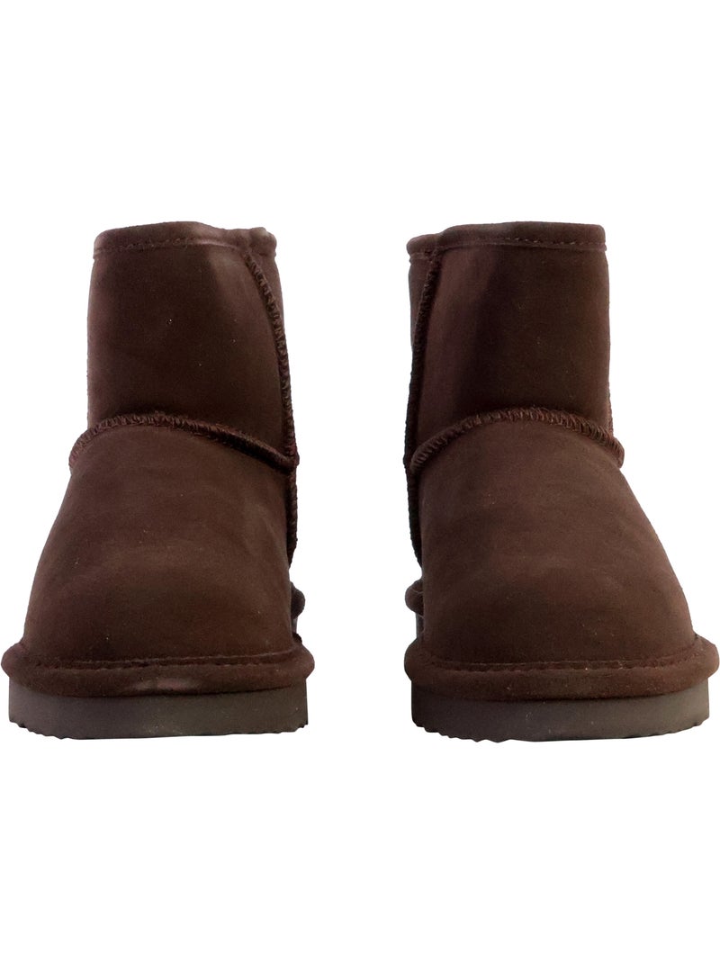 Bottines Chausson Cuir Natural World Bota Alta Merino Marron - Kiabi