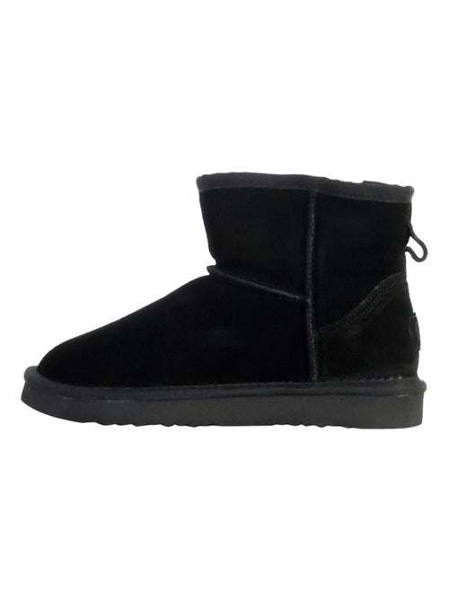 Bottines Chausson Cuir Natural World Bota Alta Merino - Kiabi