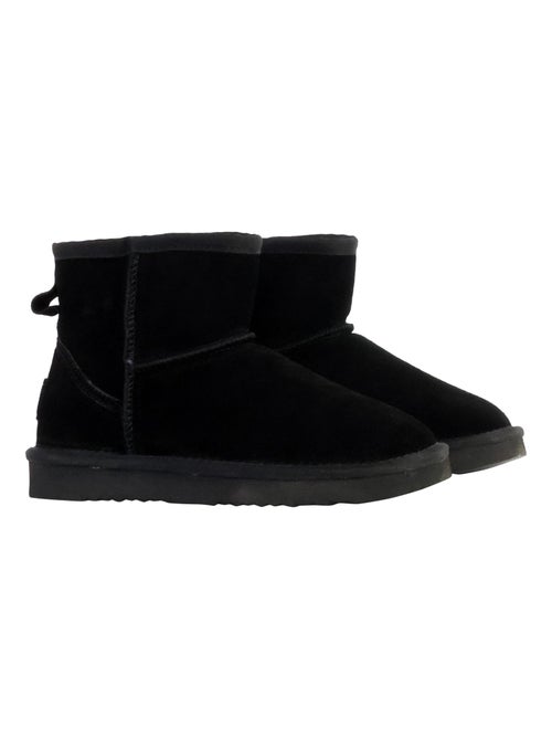 Bottines Chausson Cuir Natural World Bota Alta Merino - Kiabi
