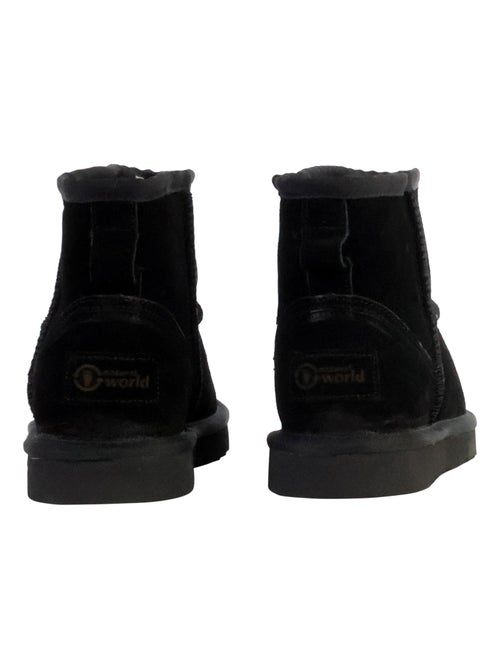 Bottines Chausson Cuir Natural World Bota Alta Merino - Kiabi