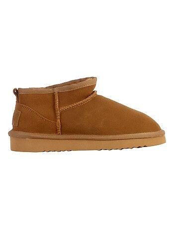 Bottines Chausson Cuir Natural World Media Merino