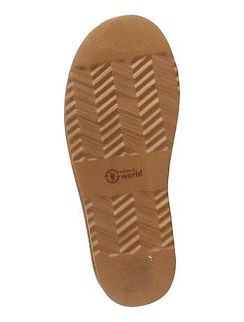 Bottines Chausson Cuir Natural World Media Merino