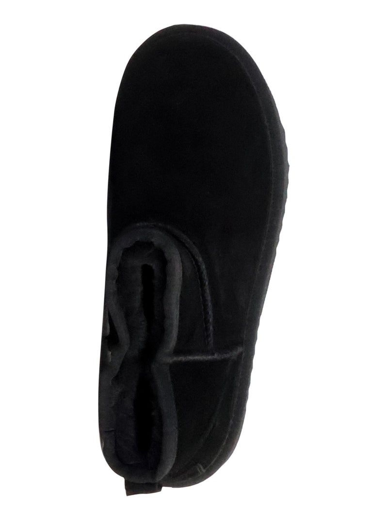 Bottines Chausson Cuir Natural World Media Merino Noir - Kiabi