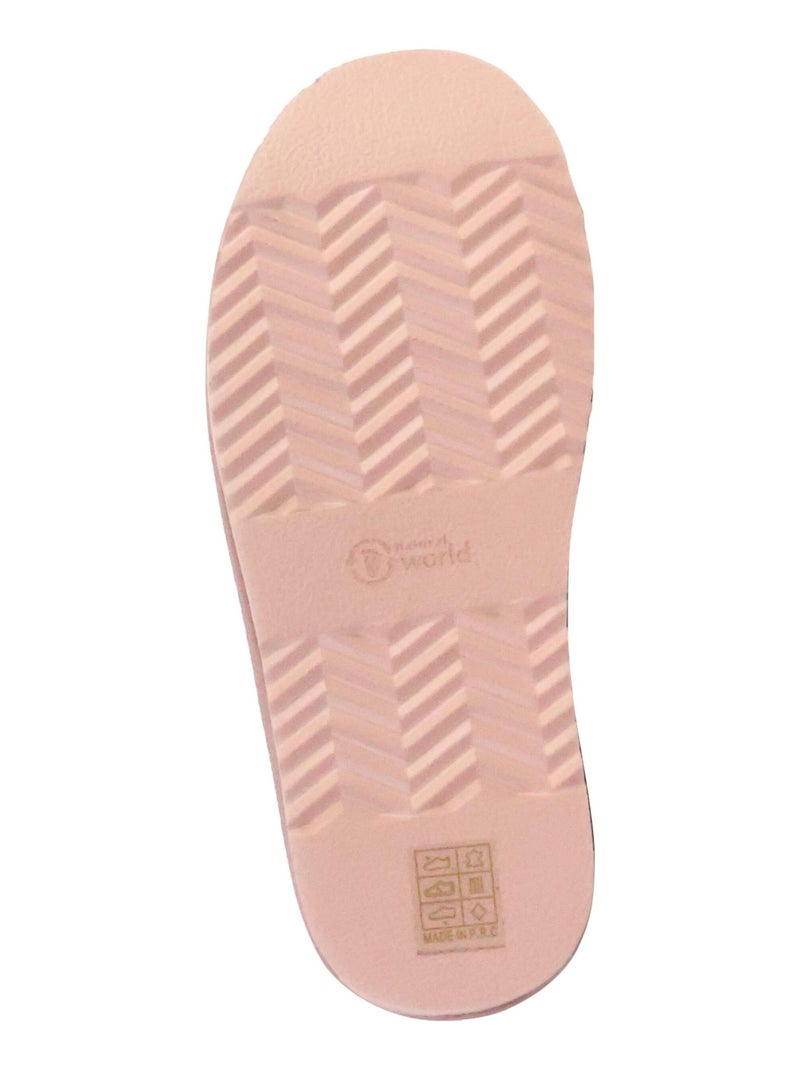 Bottines Chausson Cuir Natural World Media Merino Rose - Kiabi