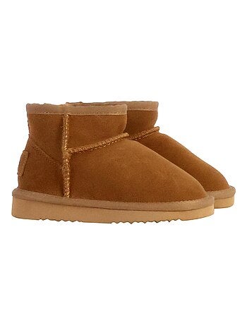 Bottines Chausson Enfant Cuir Natural World Bota Alta Merino