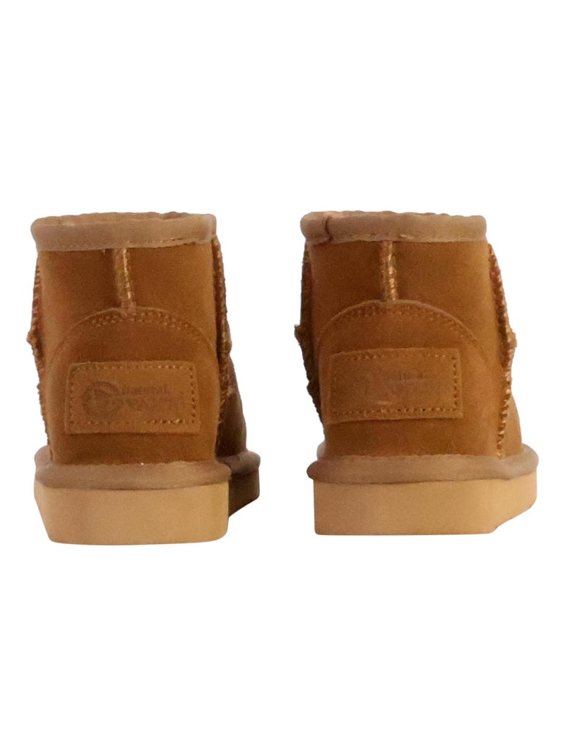 Bottines Chausson Enfant Cuir Natural World Bota Alta Merino Marron - Kiabi