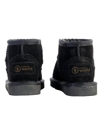 Bottines Chausson Enfant Cuir Natural World Bota Alta Merino