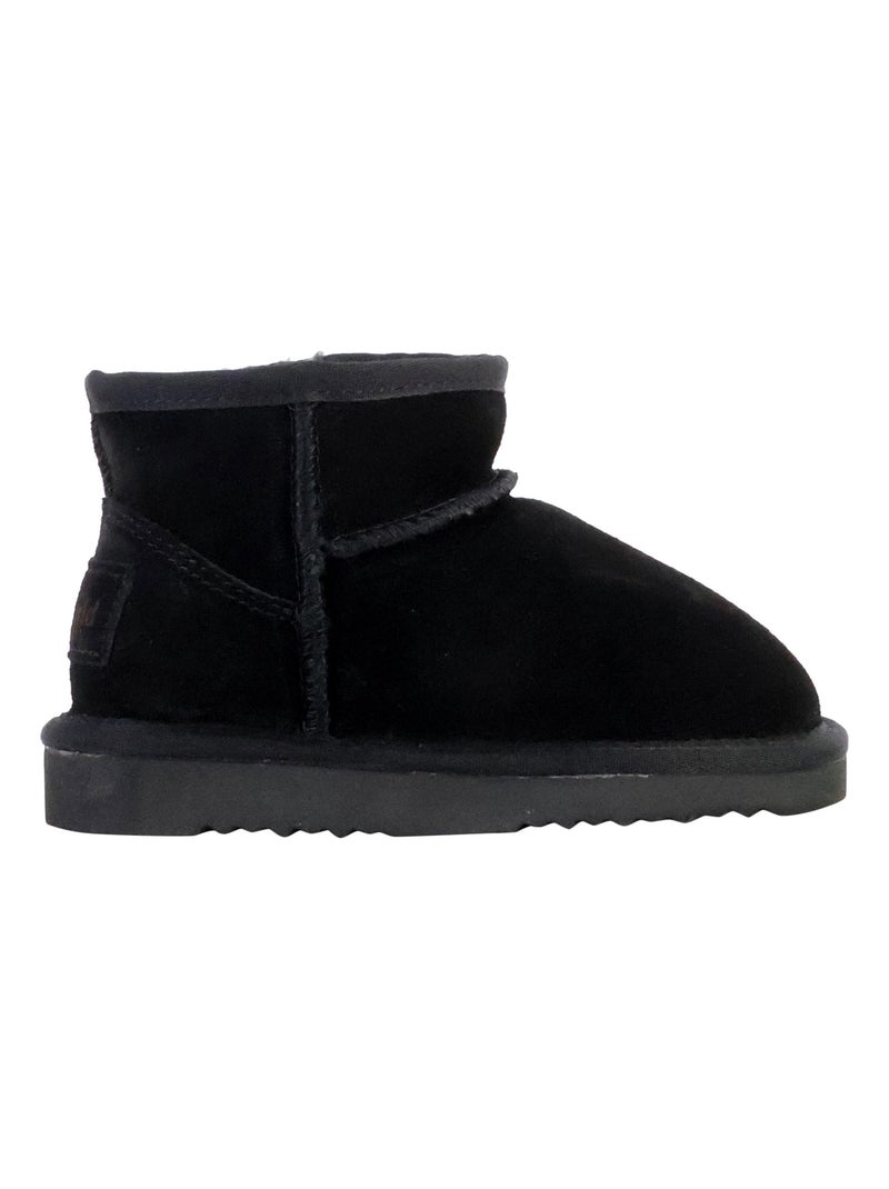 Bottines Chausson Enfant Cuir Natural World Bota Alta Merino Noir - Kiabi