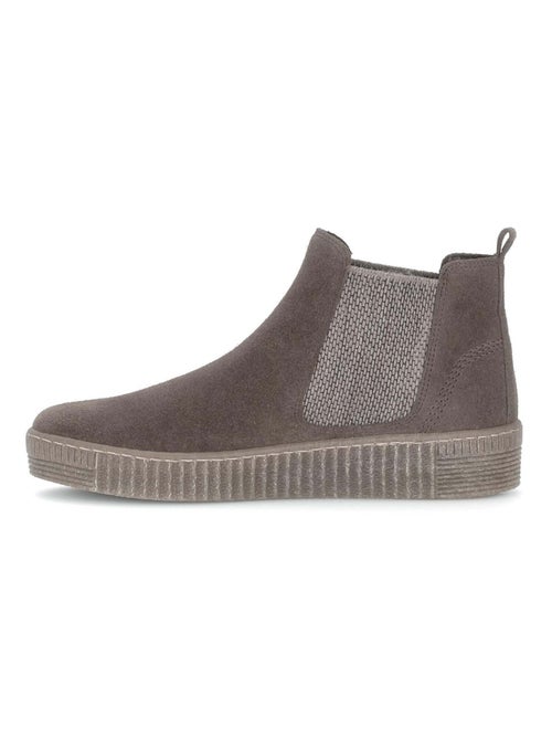 Bottines chelsea - en cuir nubuck - Kiabi