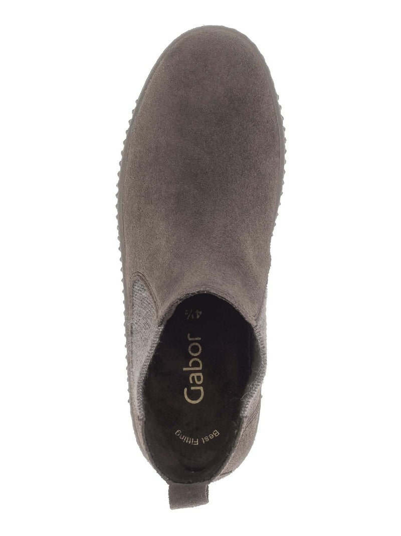 Bottines chelsea - en cuir nubuck Marron clair - Kiabi