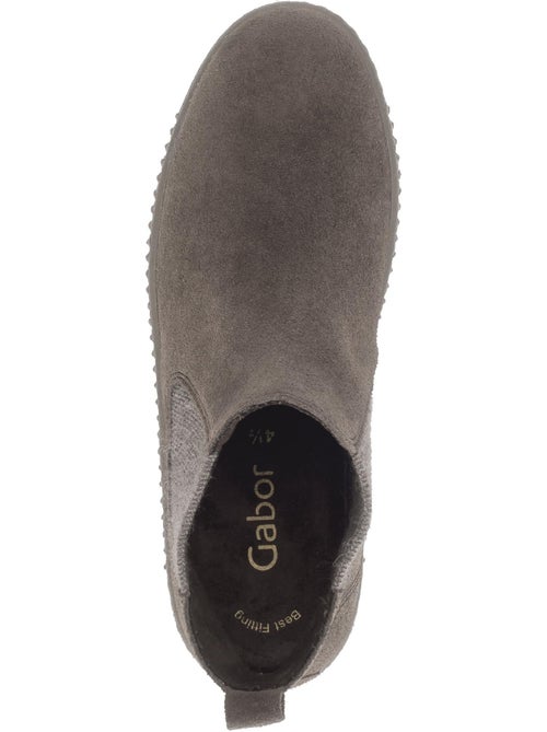 Bottines chelsea - en cuir nubuck - Kiabi