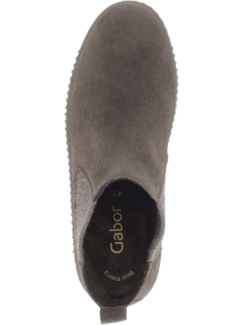 Bottines chelsea - en cuir nubuck Marron - Kiabi