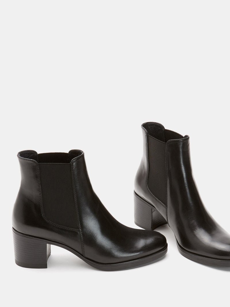 bottines chelsea à talon large BATA Noir - Kiabi