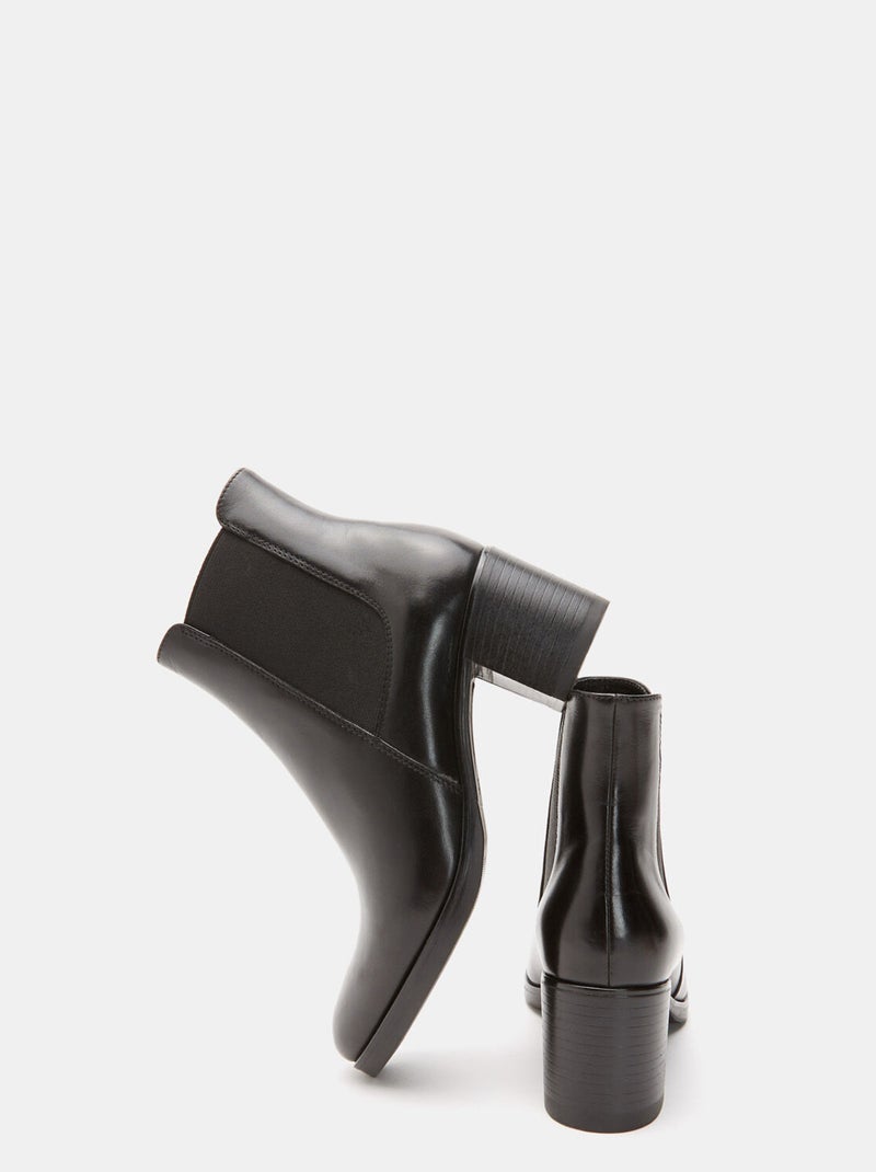 bottines chelsea à talon large BATA Noir - Kiabi