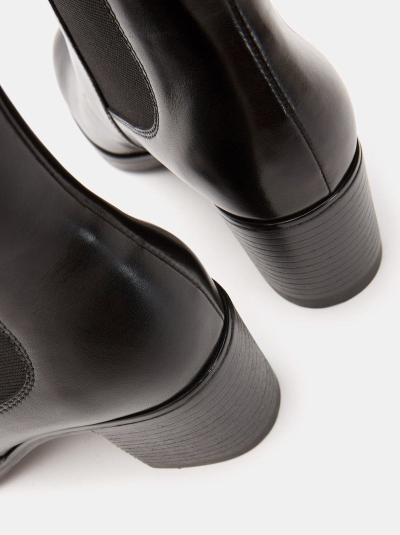 bottines chelsea à talon large BATA Noir - Kiabi
