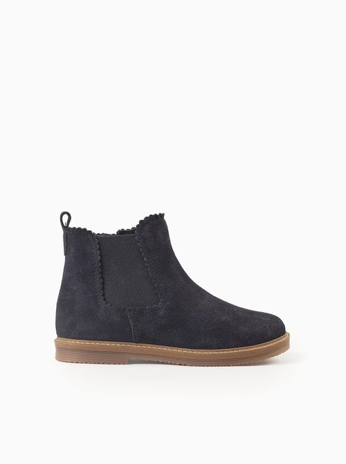 Bottines Chelsea avec bordure festonnée - Kiabi