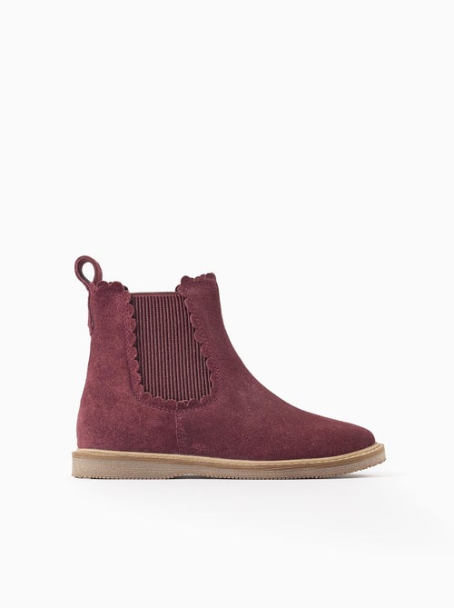 Bottines Chelsea avec bordure festonnée - Kiabi
