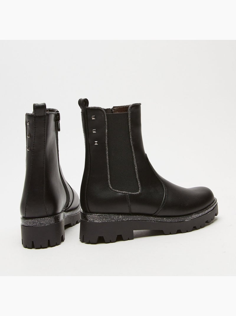 Bottines Chelsea avec clous BATA Noir - Kiabi