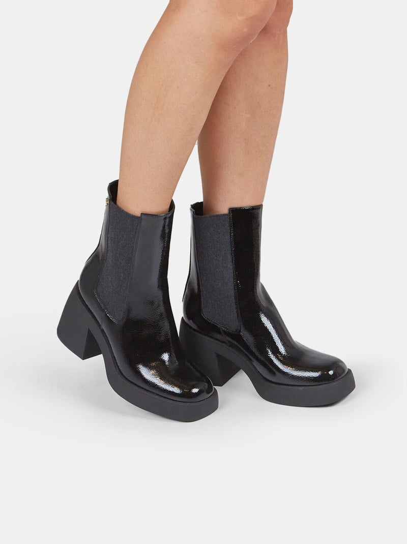 Bottines Chelsea Bata red label avec large talon BATA Noir - Kiabi