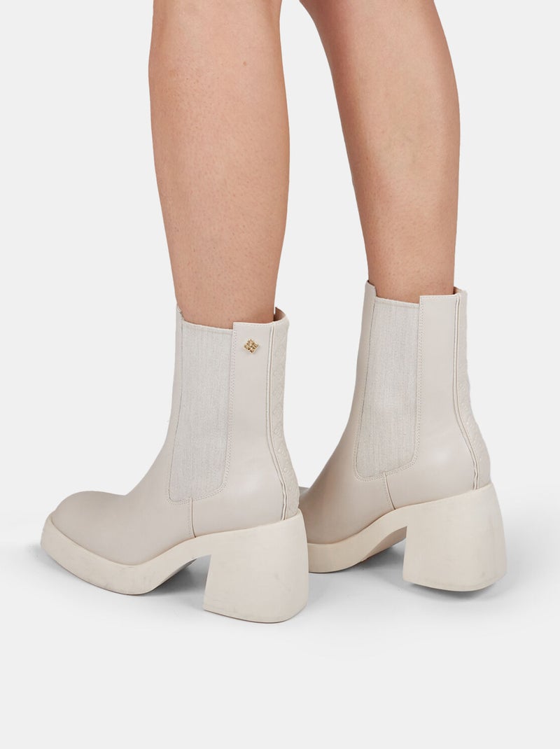 Bottines Chelsea Bata Red Label avec large talon Beige - Kiabi