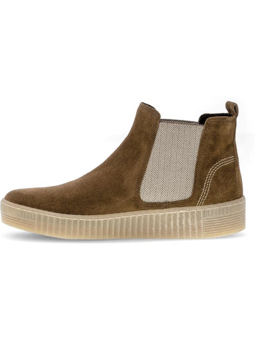 Bottines chelsea Cognac en Nubuck - Kiabi