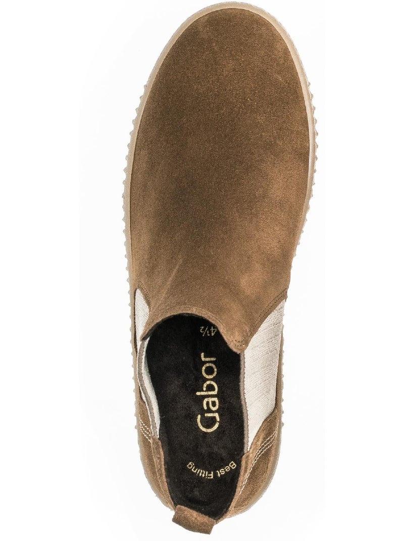 Bottines chelsea Cognac en Nubuck Marron - Kiabi