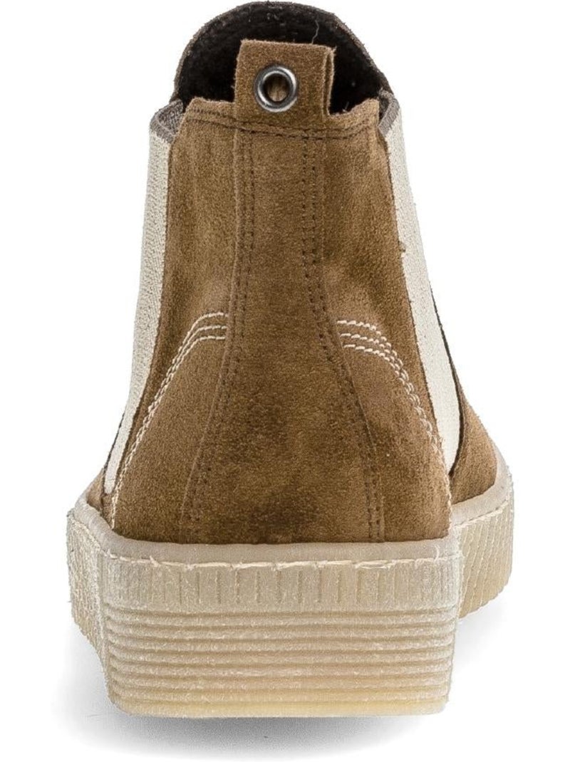 Bottines chelsea Cognac en Nubuck Marron - Kiabi
