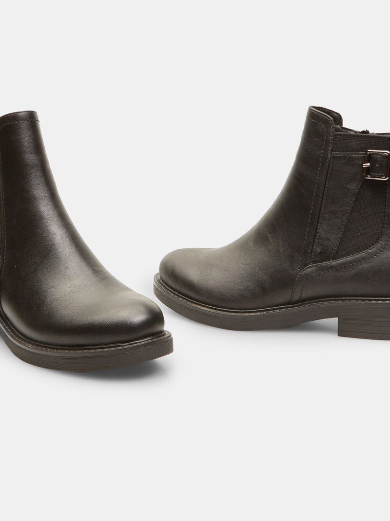 Bottines Chelsea effet cuir BATA Noir - Kiabi