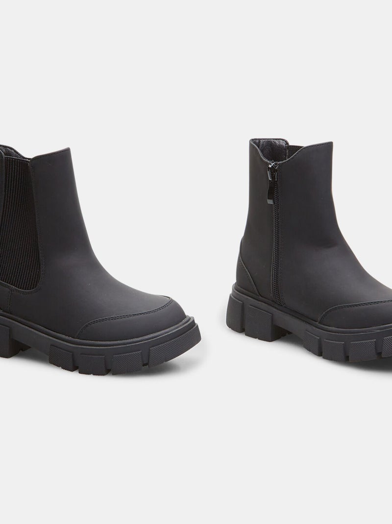 Bottines Chelsea effet cuir d'hiver BATA Noir - Kiabi