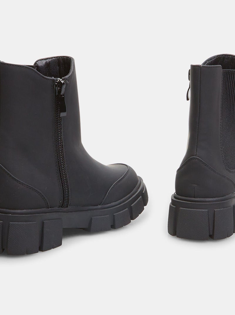 Bottines Chelsea effet cuir d'hiver BATA Noir - Kiabi
