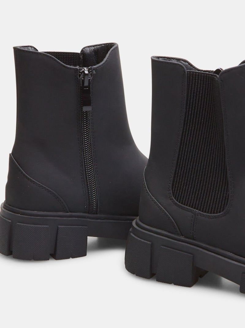 Bottines Chelsea effet cuir d'hiver BATA Noir - Kiabi