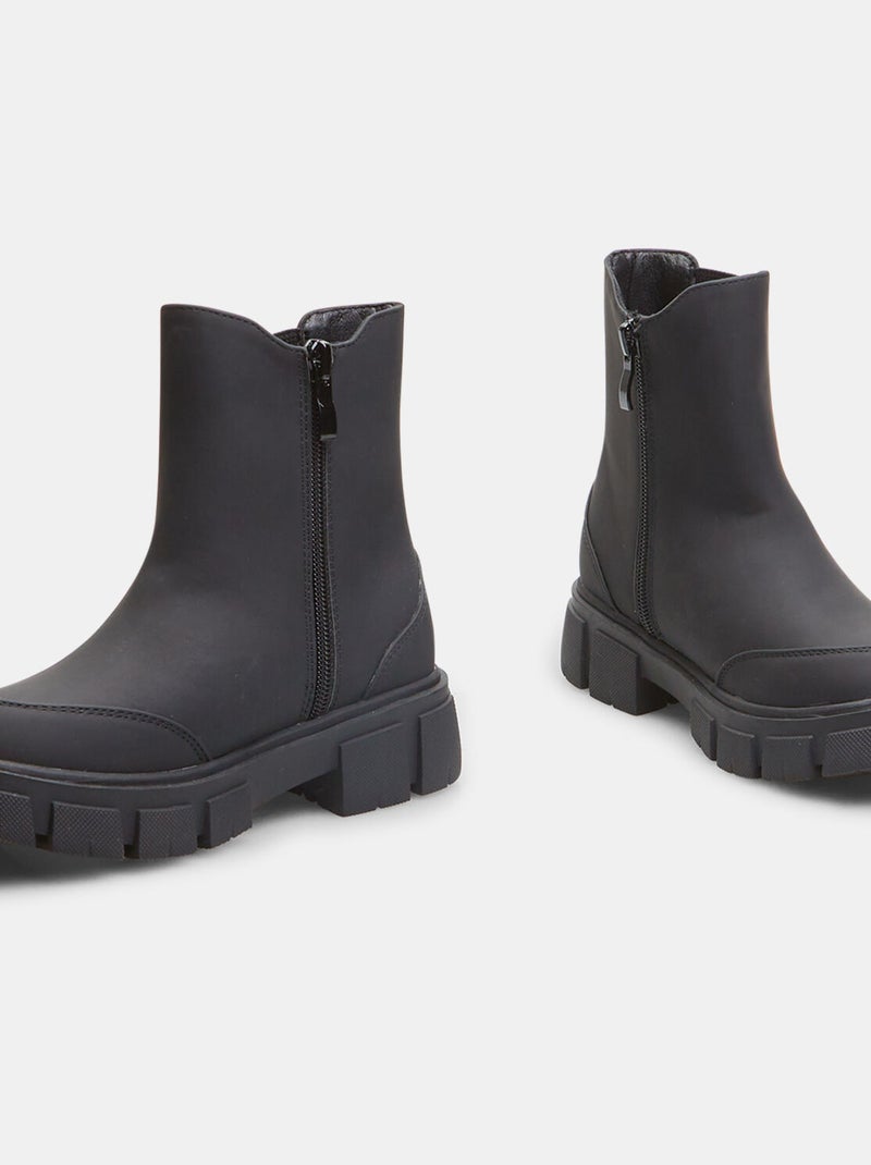 Bottines Chelsea effet cuir d'hiver BATA Noir - Kiabi