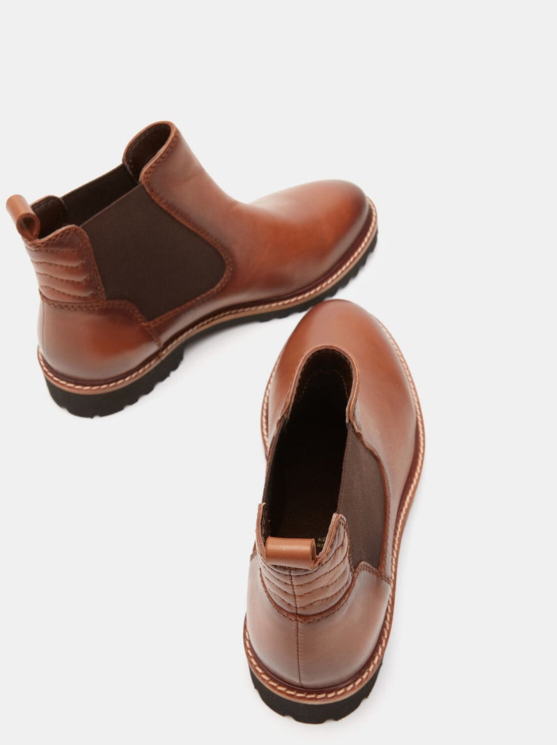 bottines chelsea en cuir BATA Marron - Kiabi