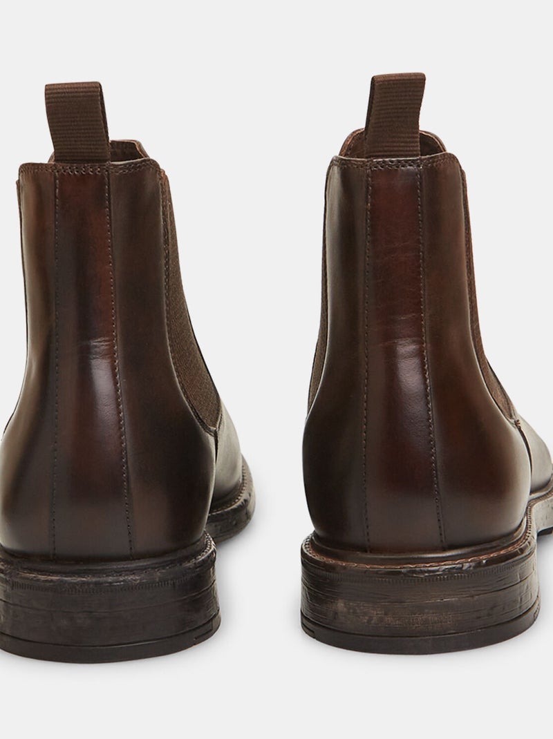 Bottines Chelsea en cuir BATA Marron - Kiabi