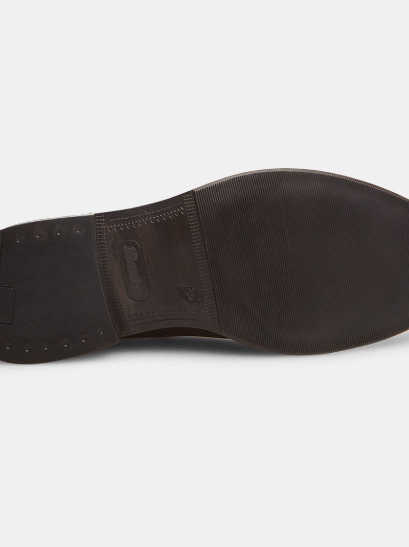 Bottines Chelsea en cuir BATA Marron - Kiabi