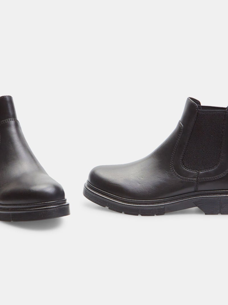 Bottines Chelsea en cuir BATA Noir - Kiabi