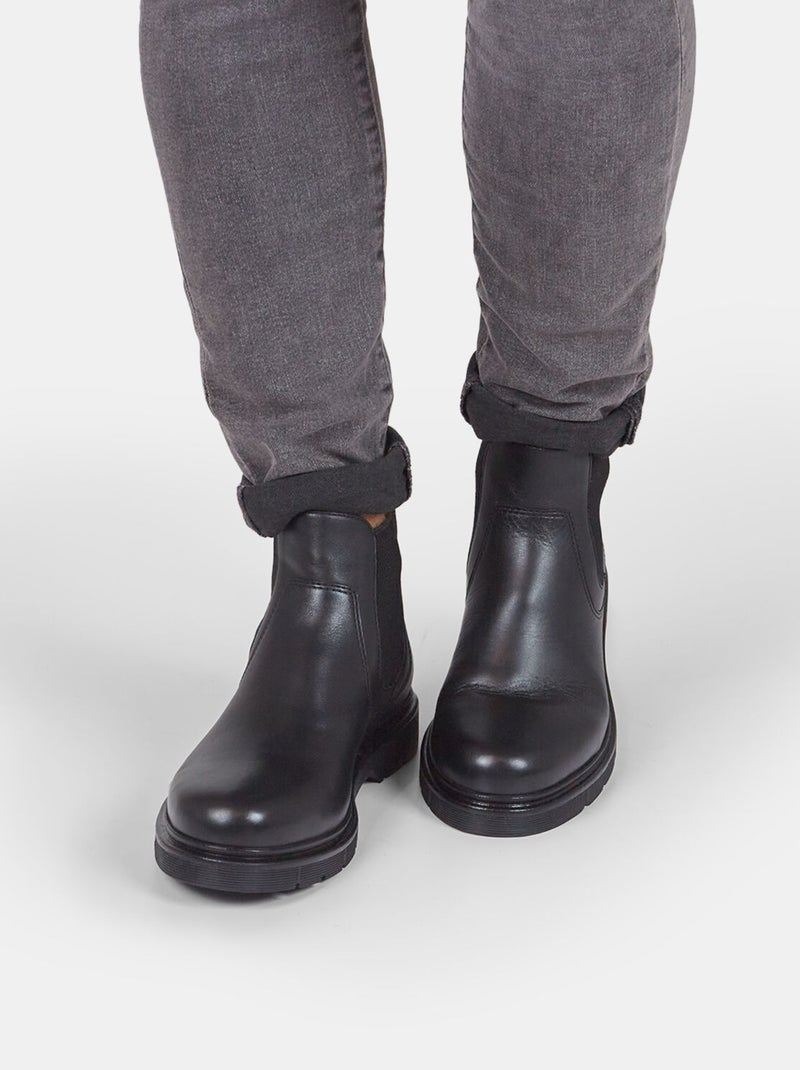 Bottines Chelsea en cuir BATA Noir - Kiabi