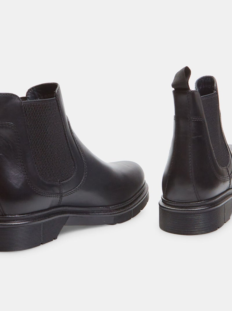Bottines Chelsea en cuir BATA Noir - Kiabi