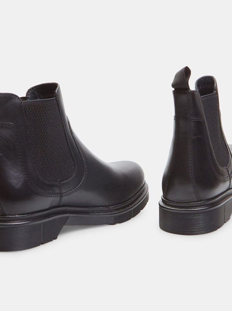 Bottines Chelsea en cuir BATA Noir - Kiabi