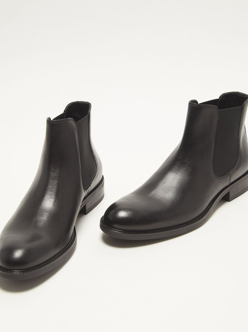 Bottines Chelsea en cuir BATA Noir - Kiabi