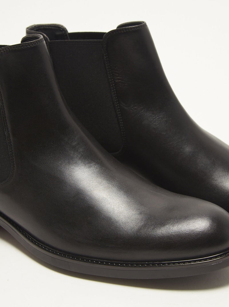 Bottines Chelsea en cuir BATA Noir - Kiabi