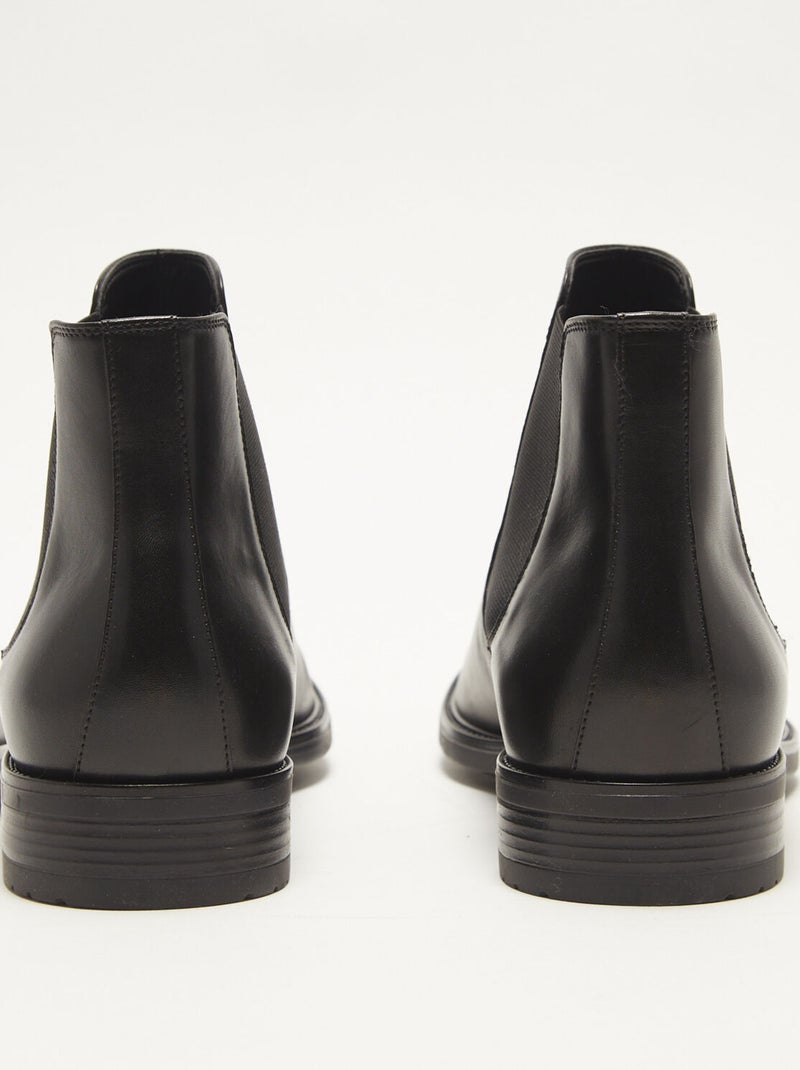 Bottines Chelsea en cuir BATA Noir - Kiabi