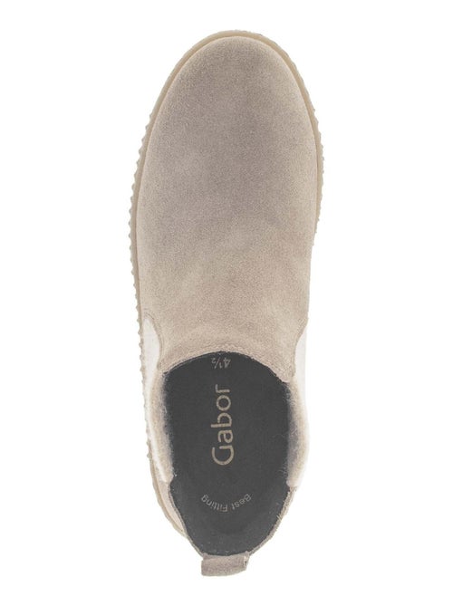 Bottines chelsea  en cuir - Kiabi