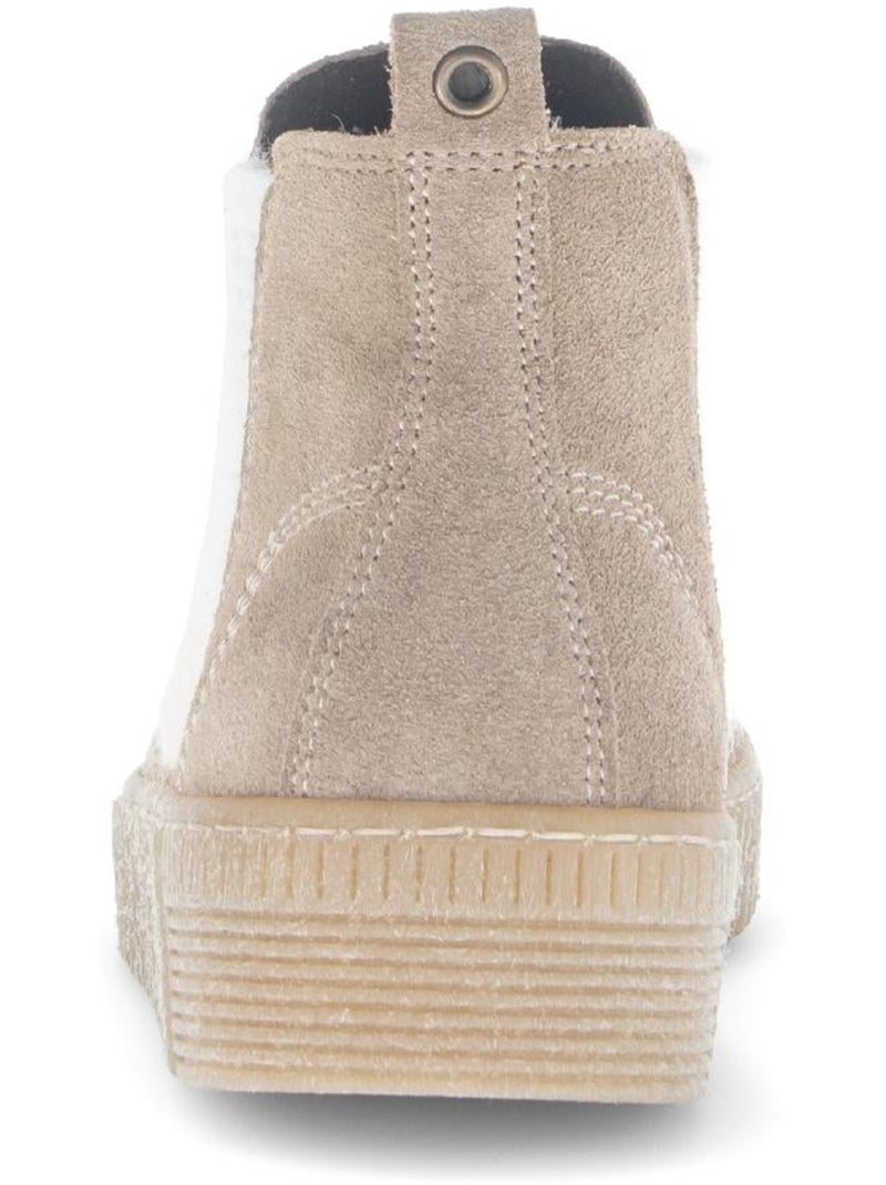 Bottines chelsea  en cuir Beige - Kiabi