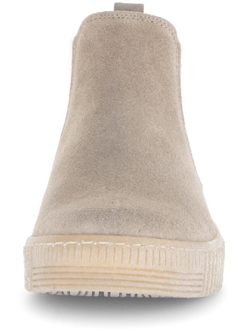 Bottines chelsea  en cuir Beige - Kiabi