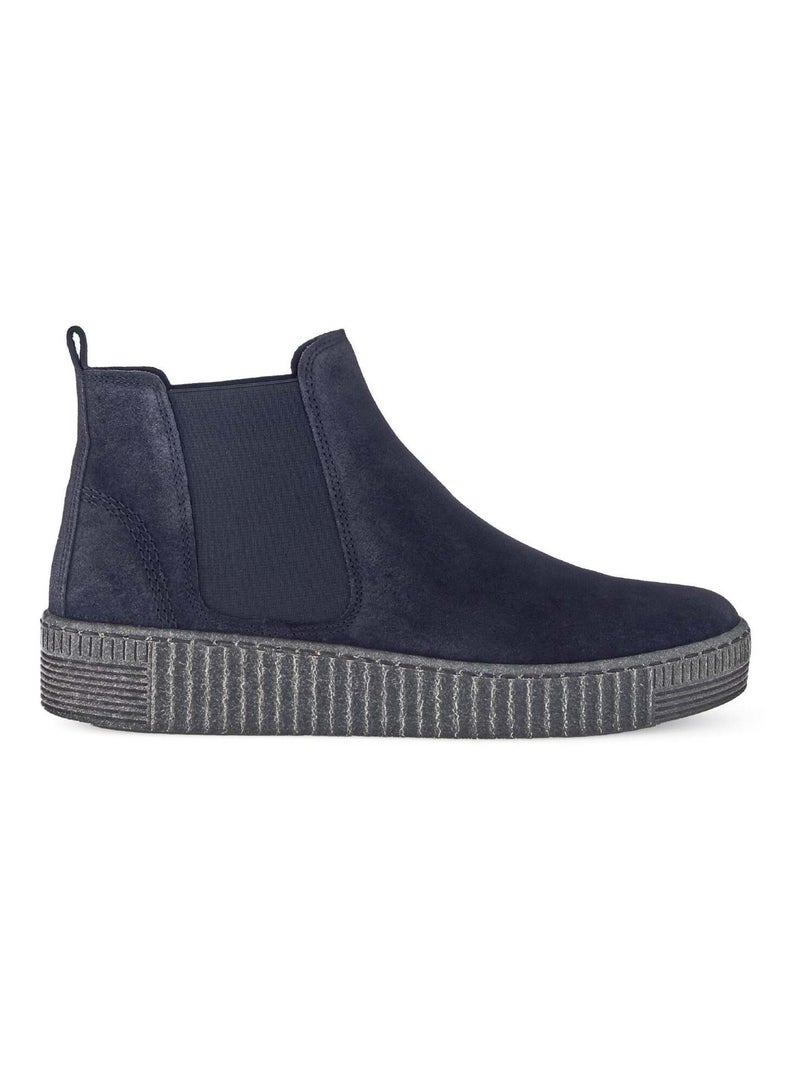 Bottines chelsea  en cuir Bleu - Kiabi