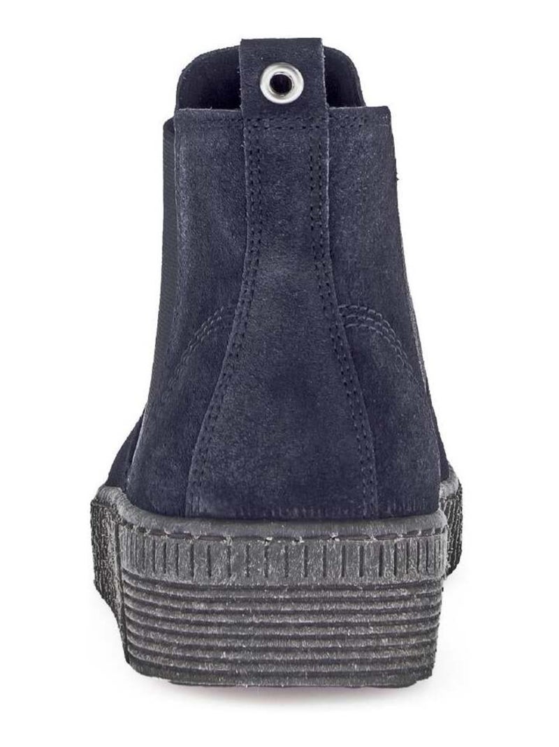 Bottines chelsea  en cuir Bleu - Kiabi
