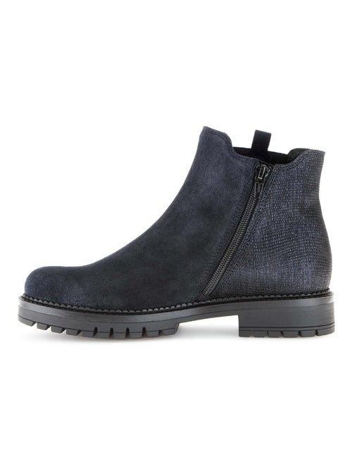 Bottines chelsea  en cuir - Kiabi