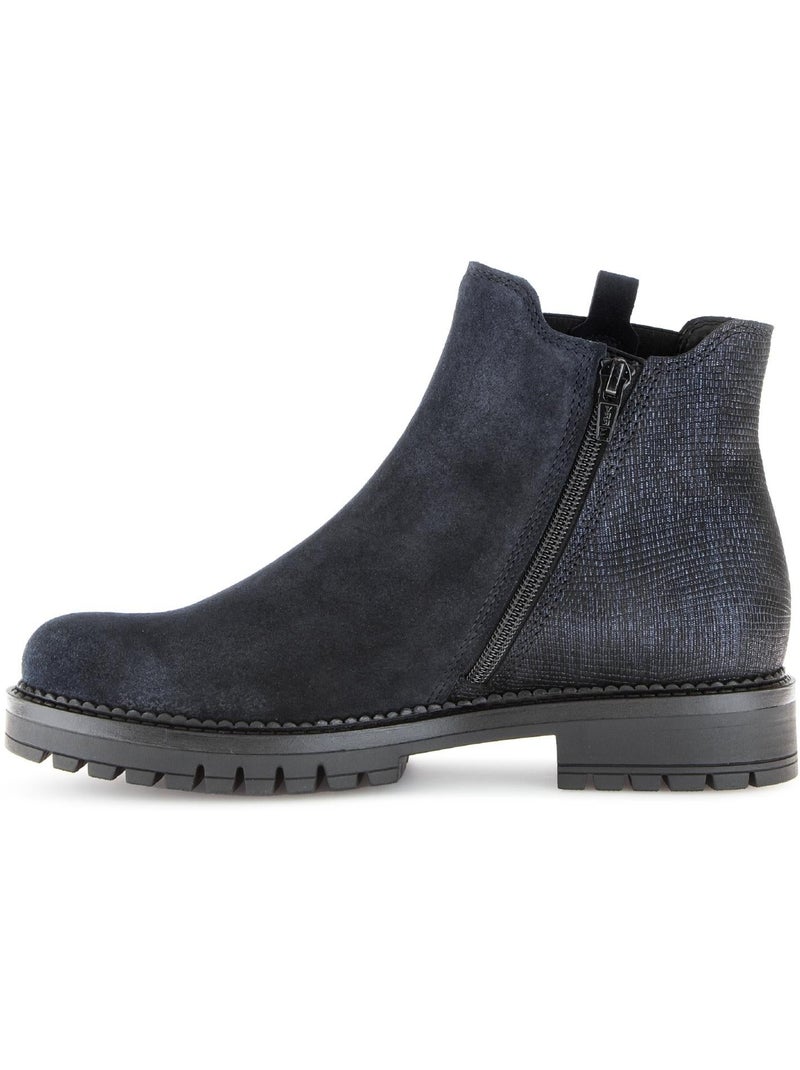 Bottines chelsea  en cuir Bleu - Kiabi