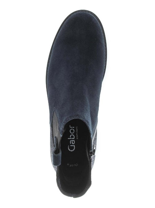 Bottines chelsea  en cuir - Kiabi